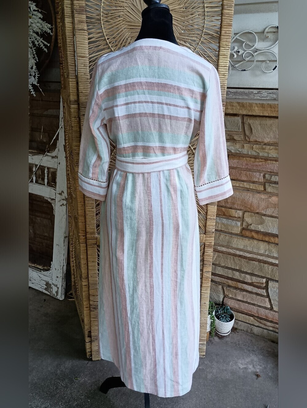 Soft Surroundings Pastel Stripe Button-Front Maxi Dress_PXS - Picture 8 of 12
